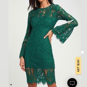 Emerald green lace dress